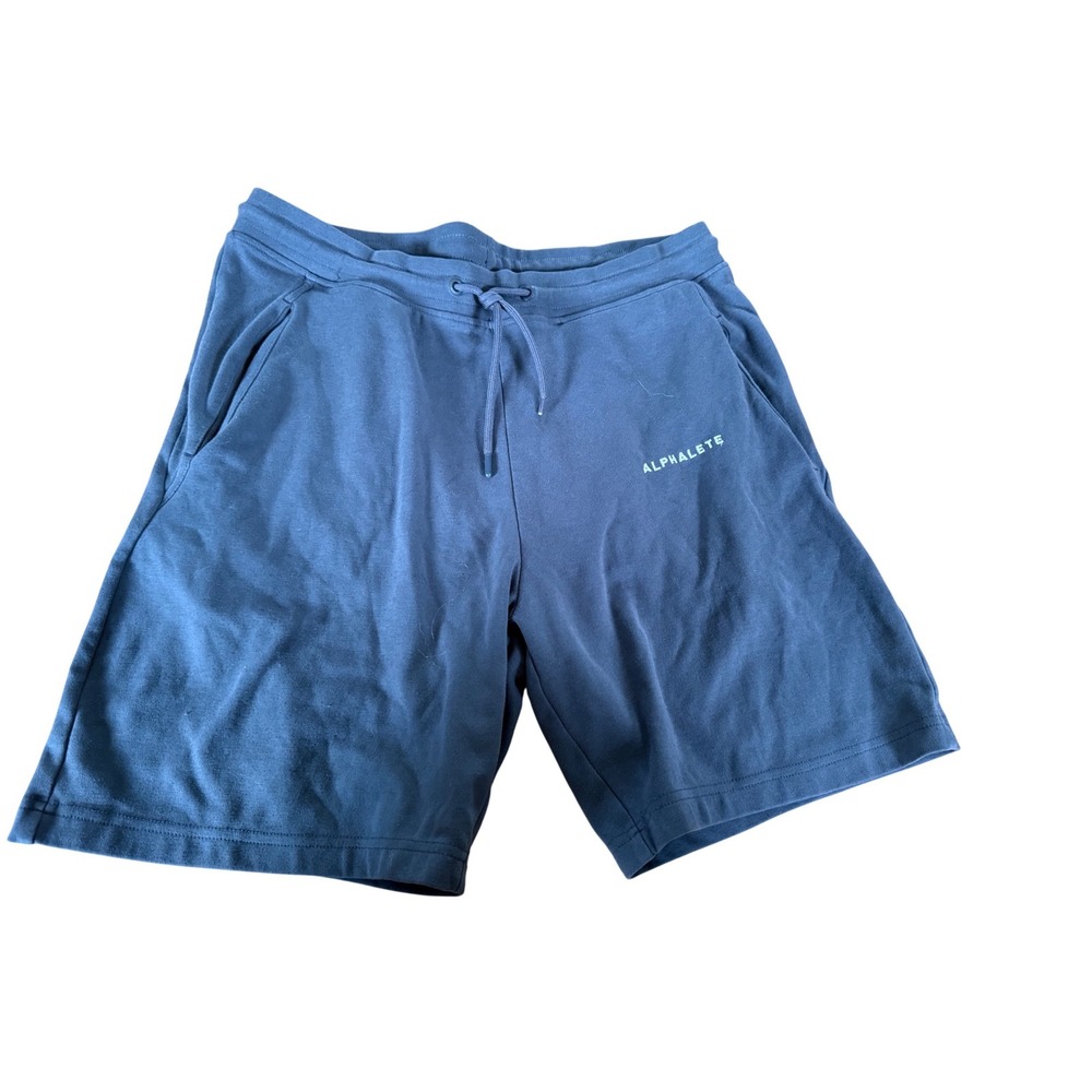 Alphalete Mens Athletic Gym Shorts Blue Grey Drawstring Pockets XL